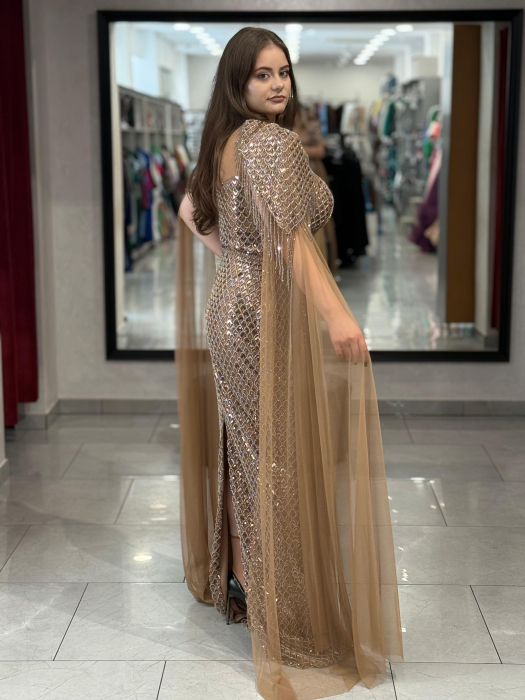 Rochie lunga aurie 9044 [4]