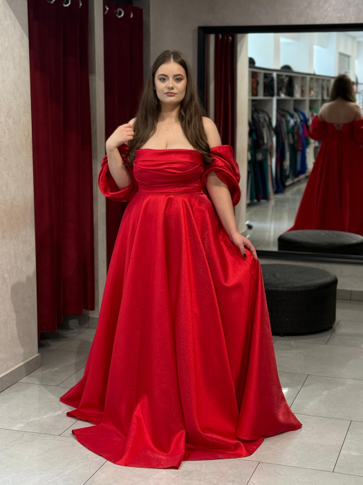 Rochie lunga rosie 3112 [4]