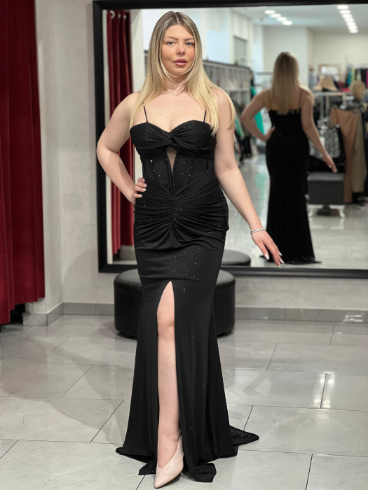 Rochie lunga neagra cu corset [1]