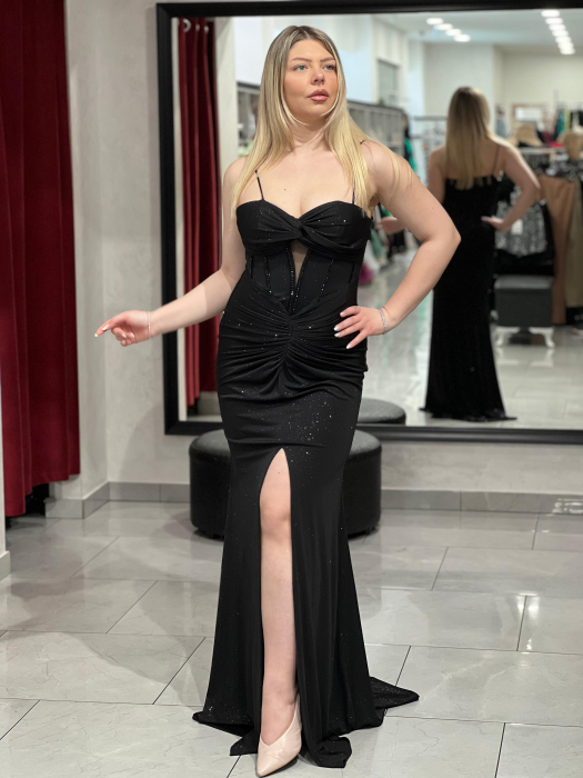Rochie lunga neagra cu corset [2]