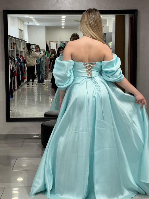 Rochie lunga turcoaz 3112 [4]