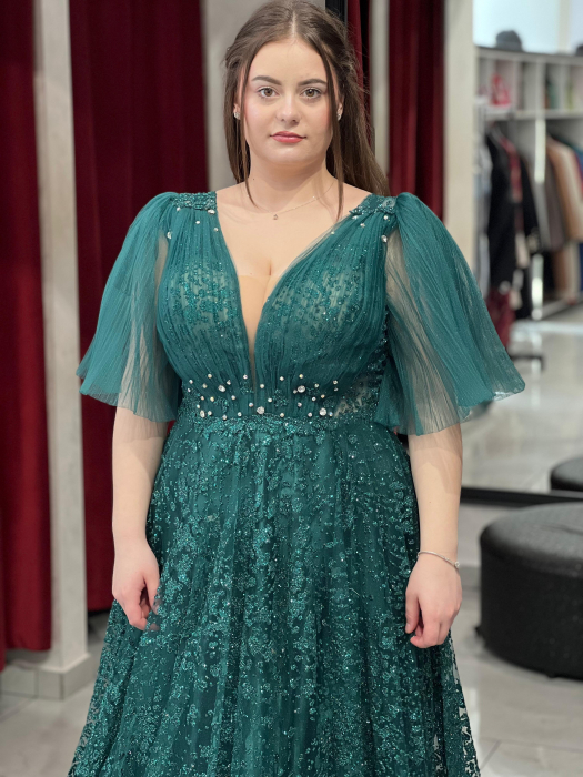 Rochie lunga verde 8006 [2]