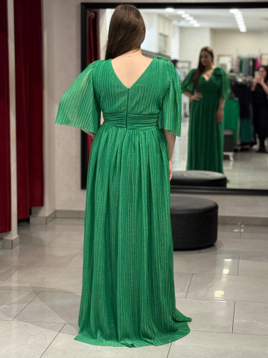 Rochie lunga verde sidefat 4504 [10]