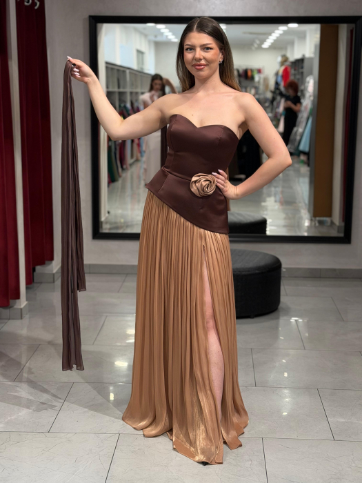 Rochie cu corset maneci si esarfa detasabile [3]