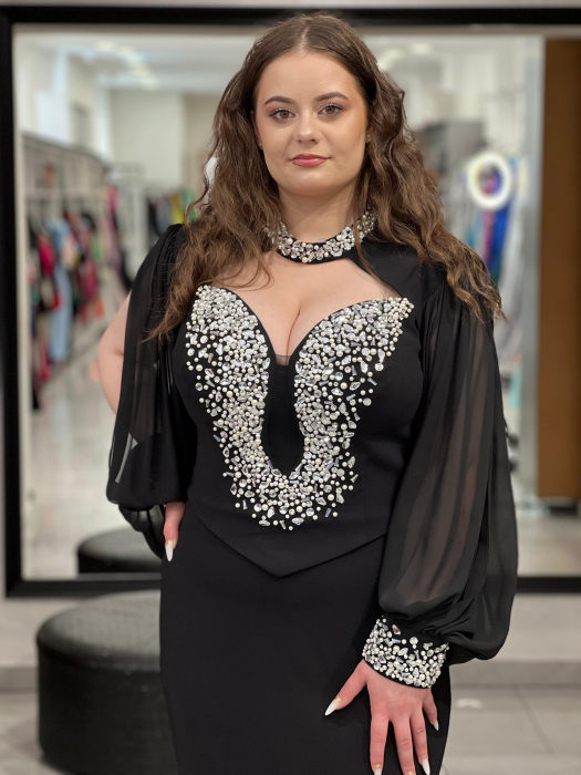 Rochie lunga mulata neagra cu bolero 1077 [2]