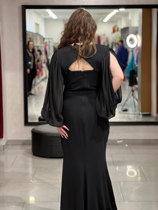 Rochie lunga mulata neagra cu bolero 1077 [4]