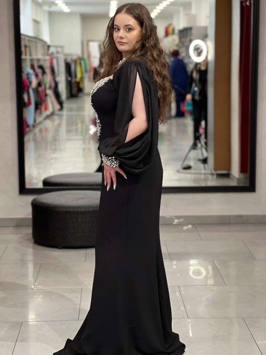 Rochie lunga mulata neagra cu bolero 1077 [3]
