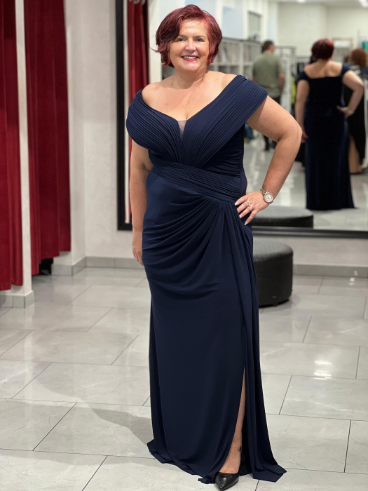 Rochie uni cu maneci plisate mod. 25559 [1]