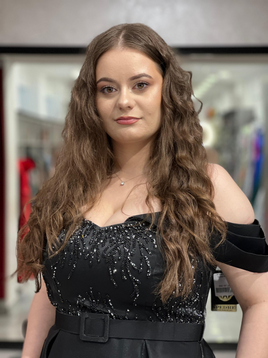 Rochie midi neagra în cloș 6373 [2]