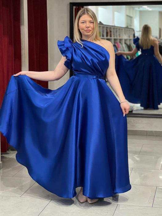 Rochie midi albastru electric 6070 [5]