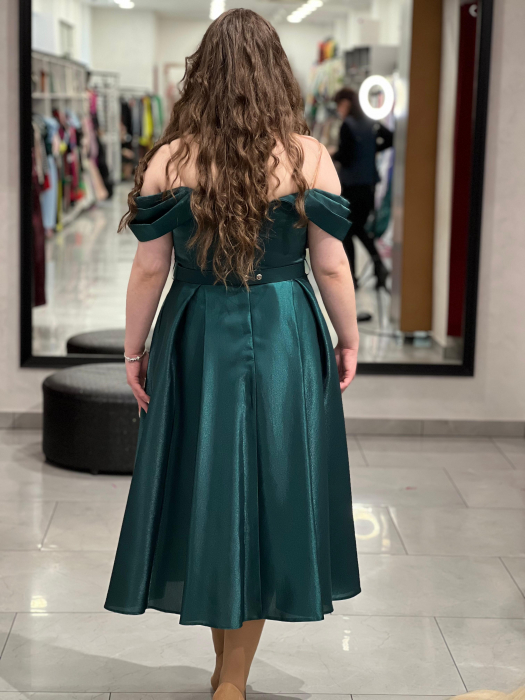 Rochie midi verde în cloș 6373 [4]