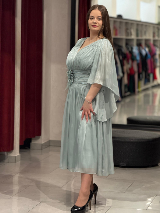Rochie midi verde pastel [4]