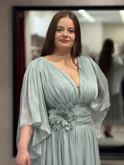 Rochie midi verde pastel [2]