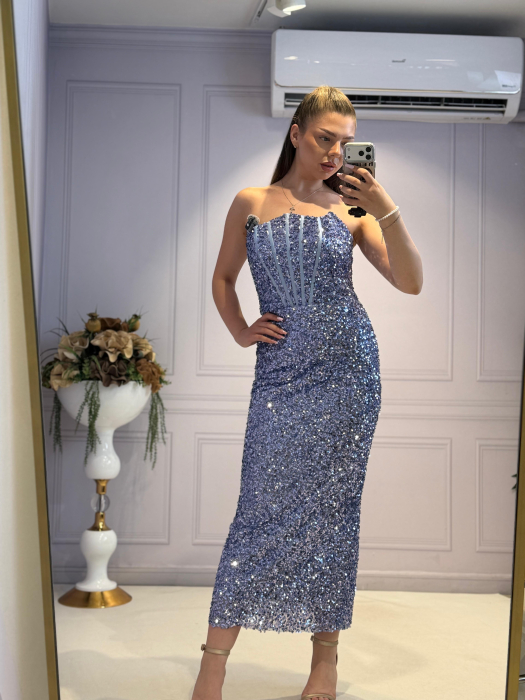 Rochie midi bleo Céleste [2]