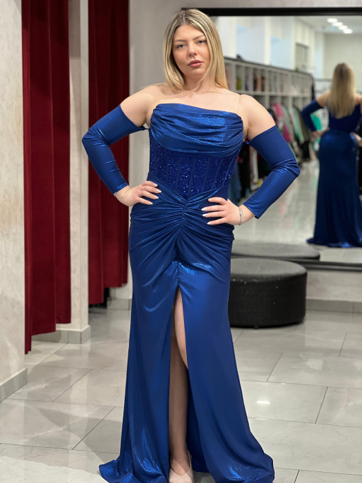 Rochie mulata albastra Bella 7049 [3]