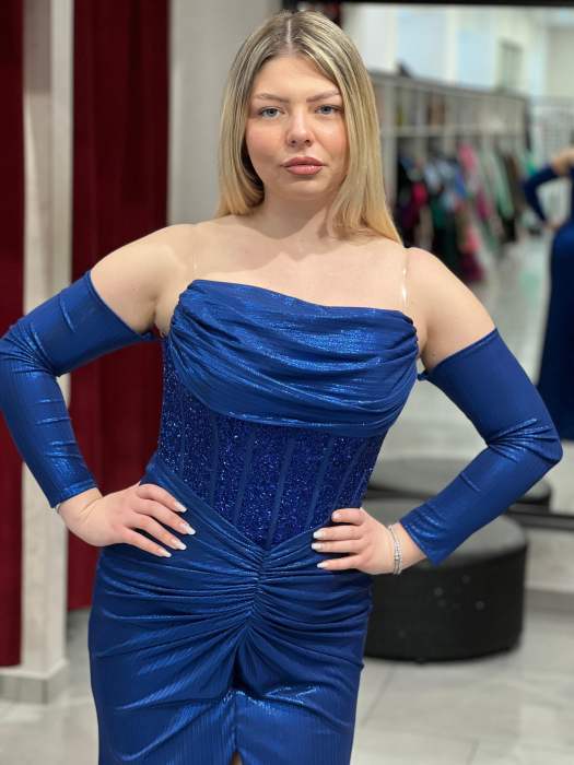 Rochie mulata albastra Bella 7049 [5]