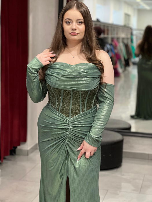 Rochie mulata verde Bella 7049 [2]