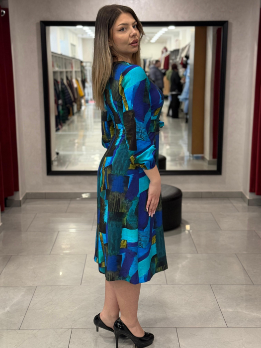 Rochie multicolora cu albastru [2]