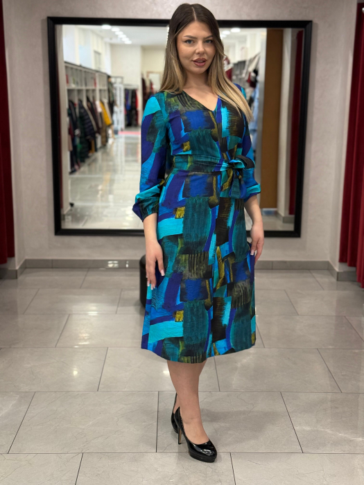 Rochie multicolora cu albastru [3]