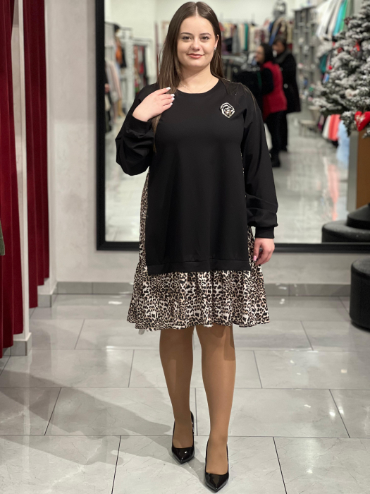Rochie neagra cu animal-print [1]