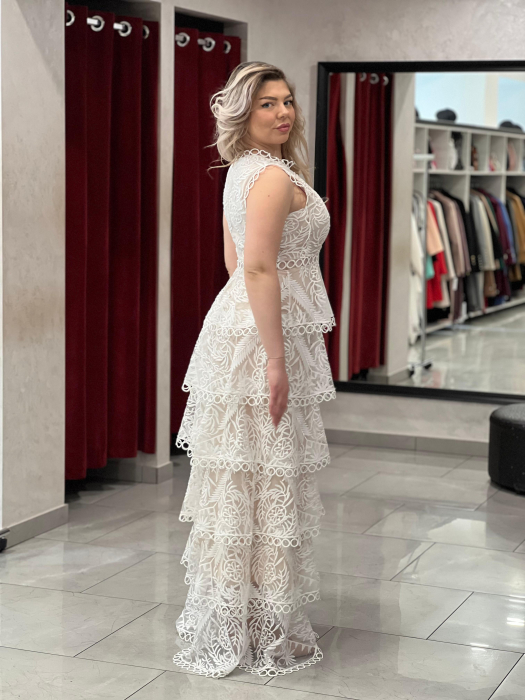 Rochie alba cu dantela 97936 [3]
