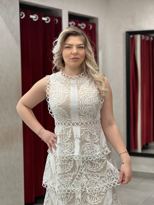 Rochie alba cu dantela 97936 [2]