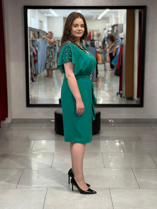 Rochie verde mulata cu strasuri mod. 2333 [2]