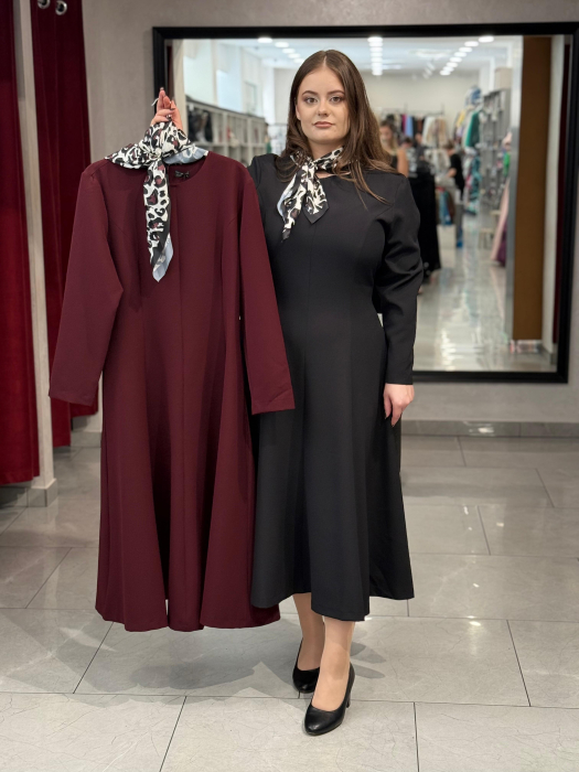 Rochie neagra cu esarfa [5]