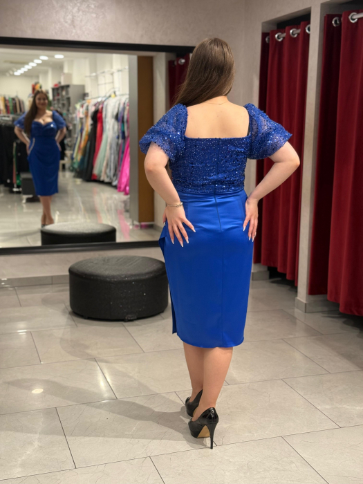 Rochie albastra cu paiete 4505 [3]