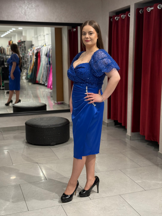 Rochie albastra cu paiete 4505 [2]