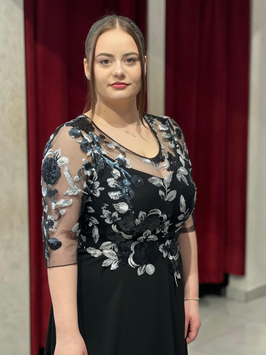 Rochie neagra cu paiete argintii mod.526 [2]