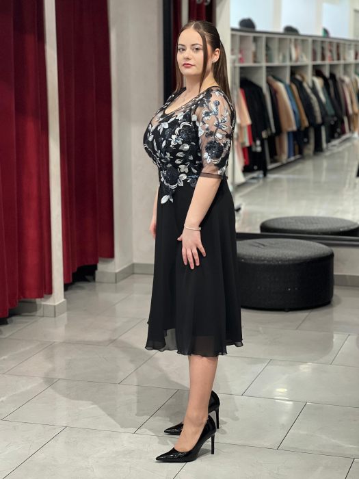 Rochie neagra cu paiete argintii mod.526 [3]