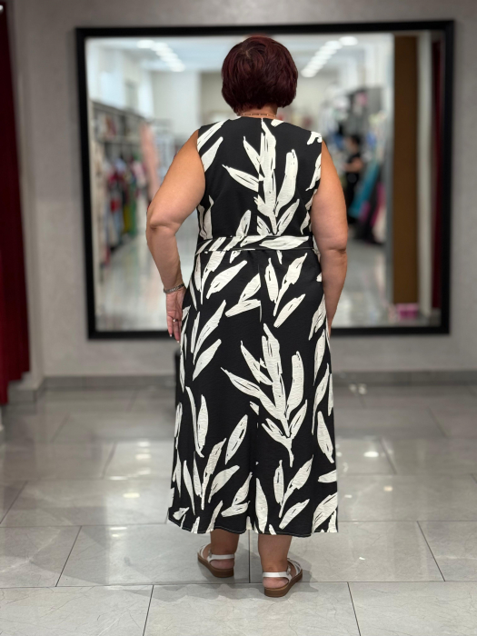 Rochie neagra cu print floral [4]