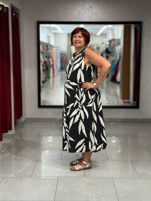 Rochie neagra cu print floral [2]