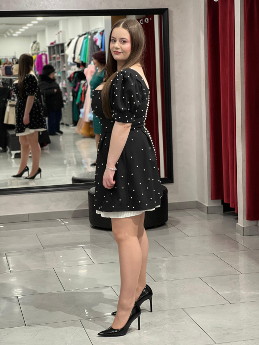 Rochie neagra perle 3271 [8]