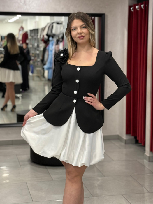 Rochie alb cu negru 4566 [2]