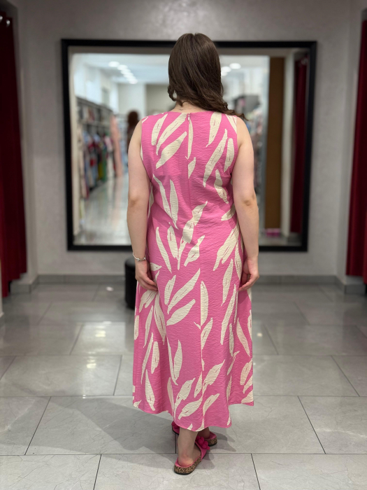Rochie roz cu print floral [5]