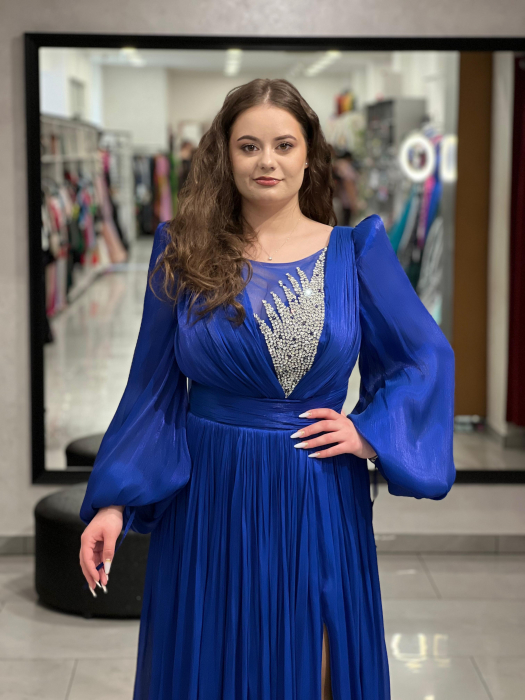 Rochie albastra evazată 15520 [4]