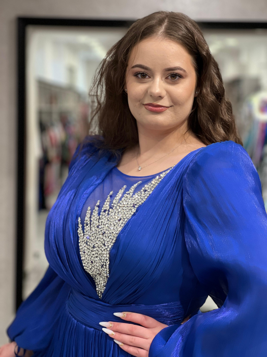 Rochie albastra evazată 15520 [3]