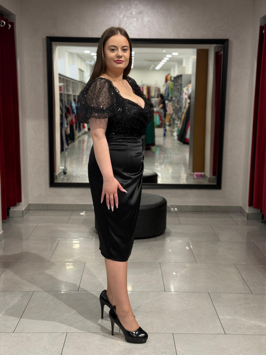 Rochie neagra cu paiete 4505 [3]