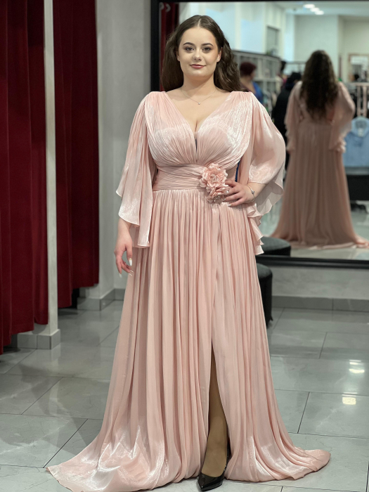 Rochie roz praf evazată 24199 [1]