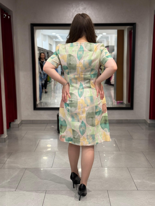 Rochie bumbac cu model verde mod. 204 [3]