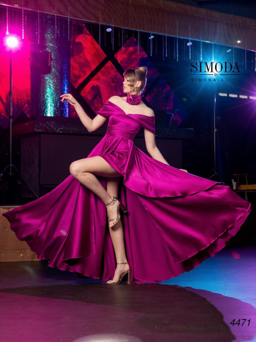 Rochie fucsia satinata cu corset 4471 [1]