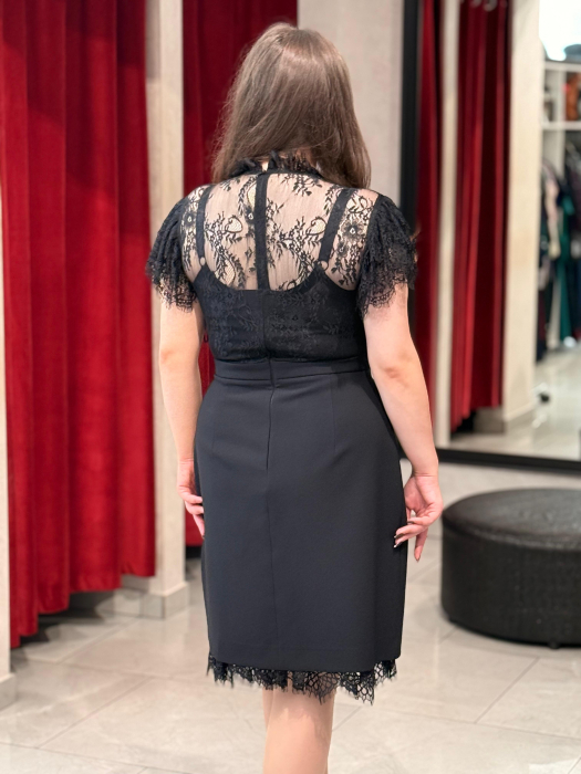 Rochie scurta neagra dantela 836 [3]
