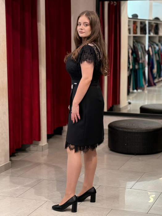 Rochie scurta neagra dantela 836 [2]