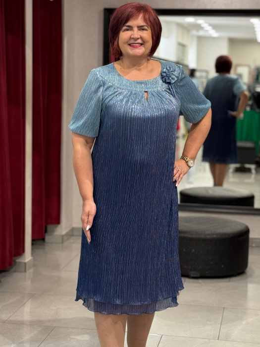 Rochie scurta pliseu degrade bleo [2]