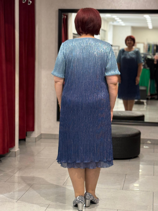 Rochie scurta pliseu degrade bleo [4]