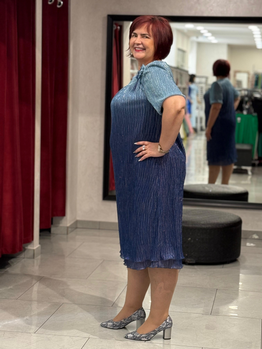 Rochie scurta pliseu degrade bleo [3]