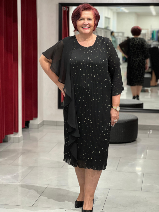 Rochie neagra cu model auriu mod. 1705 [1]