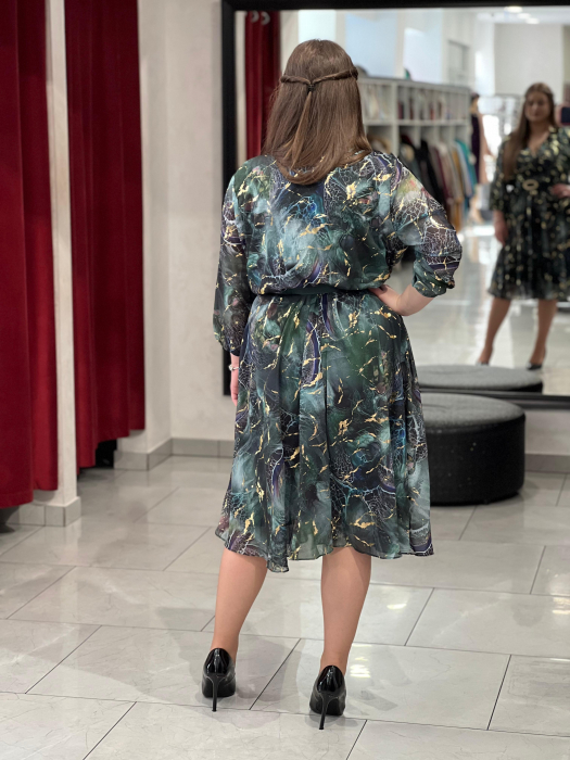 Rochie verde cu auriu 6334 [4]